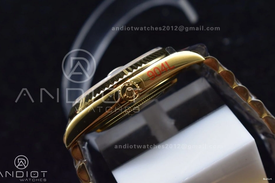 President Weight 904L V Stick YG Steel 731 YG 40 ZipUp Markers DayDate JDF on Gain Bracelet Dial A2836 0711
